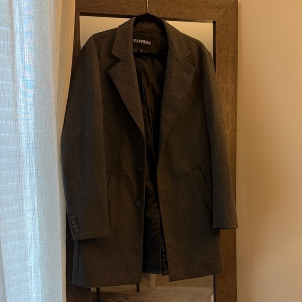 Express Men's Charcoal Trench Coat